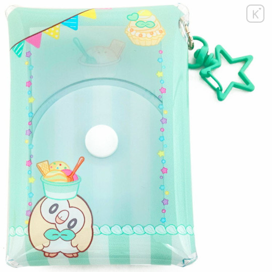 Japan Pokemon Photo Holder Card Case Keychain - Rowlet / Sweets Shop Pokepeace Enjoy Idol - 1