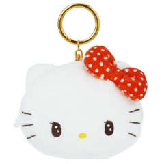 Japan Sanrio Mini Mascot Pouch Keychain - Hello Kitty / Retro Room