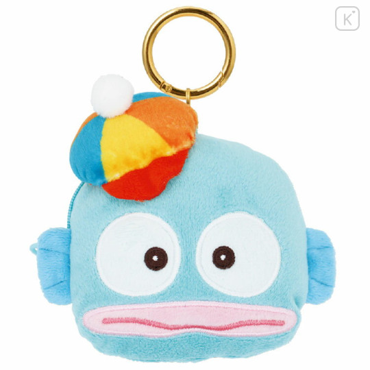 Japan Sanrio Mini Mascot Pouch Keychain - Hangyodon / Retro Room - 1