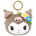 Japan Sanrio Mini Mascot Pouch Keychain - Kuromi / Retro Room - 1