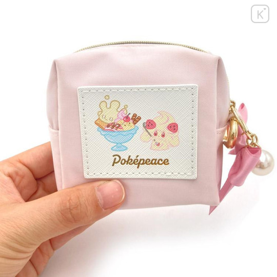 Japan Pokemon Mini Pouch with Carabiner - Alcremie & Milcery / Sweets Shop Pokepeace Ribbon - 4