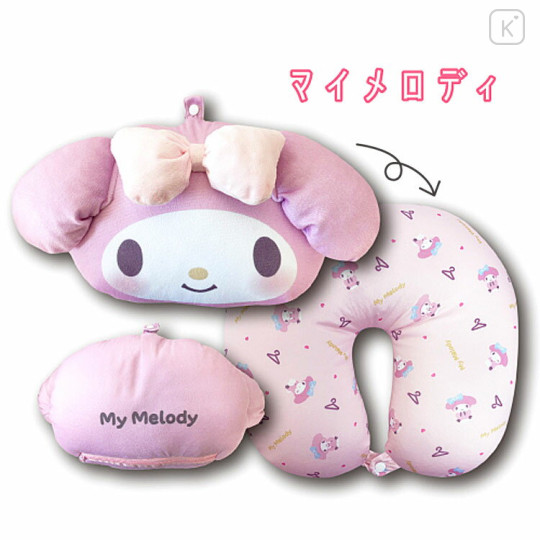 Japan Sanrio 2 Way Neck Pillow Cushion - My Melody - 2