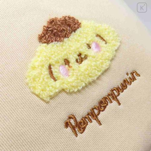 Japan Sanrio Mini Tote Bag - Pompompurin / Fluffy Embroidery - 4