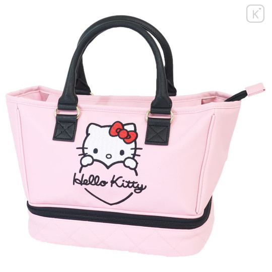 Japan Sanrio Mini Hand Bag & Insulated Cooler Storage - Hello Kitty / Pink Heart - 1