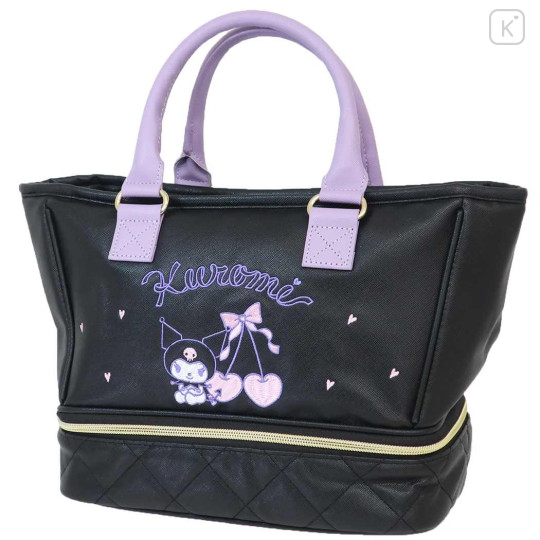 Japan Sanrio Mini Hand Bag & Insulated Cooler Storage - Kuromi / Black - 1