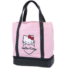 Japan Sanrio Mini Tote Bag & Insulated Cooler Storage - Hello Kitty / Pink Heart