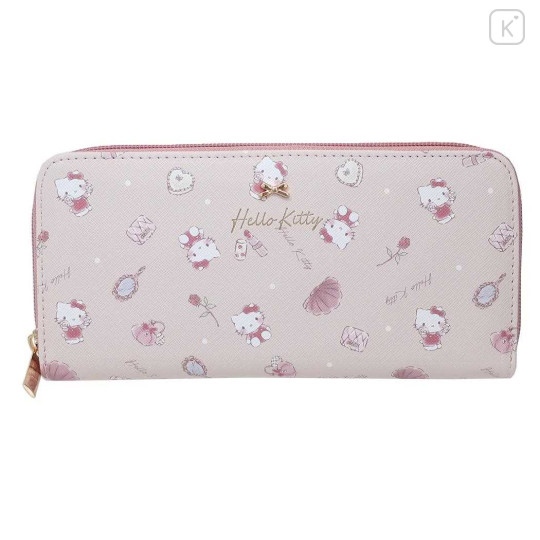 Japan Sanrio Long Wallet - Hello Kitty / Happy Life - 1