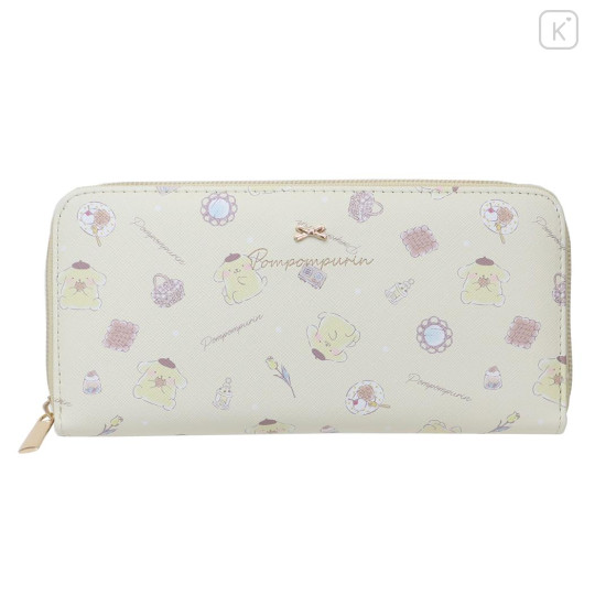 Japan Sanrio Long Wallet - Pompompurin / Happy Life - 1