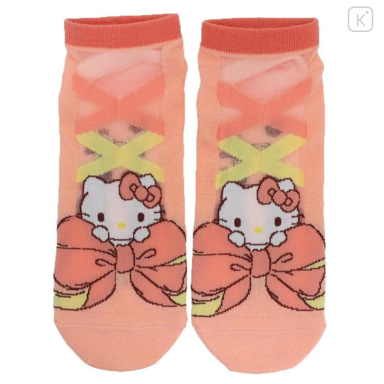 Japan Sanrio Socks - Hello Kitty / Lady Ribbon - 1