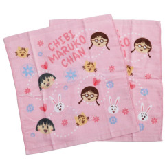 Japan Chibi Maruko-chan Wash Towel Set - Happy / Pink