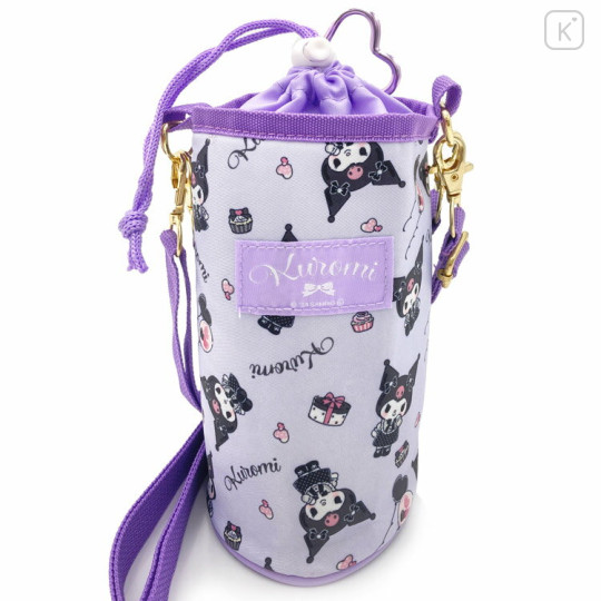 Japan Sanrio Plastic Bottle Holder - Kuromi / Heart Carabiner - 1