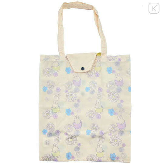 Japan Miffy Eco Shopping Bag - Flower : Light Beige Orange - 1