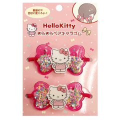 Japan Sanrio Mascot Hair Tie Set - Hello Kitty / Sparkling Ribbon