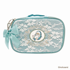 Japan Mofusand Vanity Pouch Lace × Embroidery Divider Custom - Cat / Shark Nyan