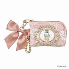 Japan Mofusand Pass Case & Mini Pouch Lace × Embroidery - Cat / Cupcake