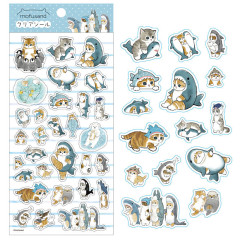 Japan Mofusand Clear Sticker - Cat / Sea Creatures