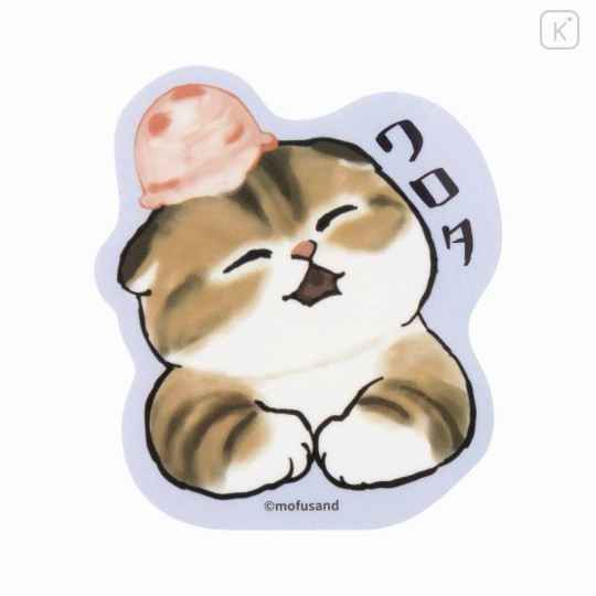 Japan Mofusand Vinyl Sticker - Cat / Ice Cream Nyan Smile - 1