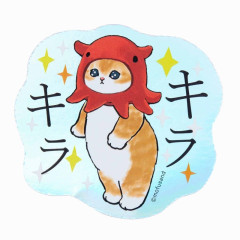 Japan Mofusand Hologram Vinyl Sticker - Cat / Mendako Nyan Puppy Eyes