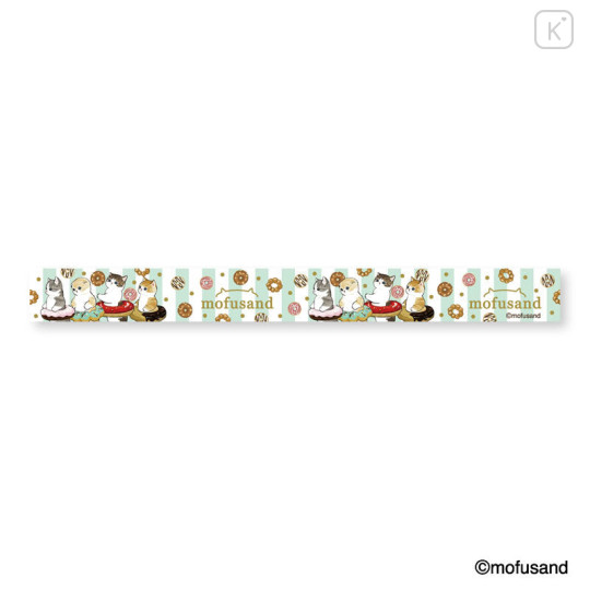 Japan Mofusand Mofumofu Store Washi Masking Tape - Cat / Donut Nyan Gold Foil - 1