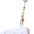 Japan Sanrio Mini Pouch & Pass Case Card Holder with Reel - Kuromi / Happy Life - 4