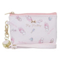 Japan Sanrio Mini Pouch & Pass Case Card Holder with Reel - My Melody / Happy Life - 1