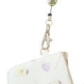 Japan Sanrio Mini Pouch & Pass Case Card Holder with Reel - Pompompurin / Happy Life - 4