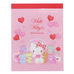 Japan Sanrio Mini Notepad - Love Bears / Hello Kitty 50th Anniversary