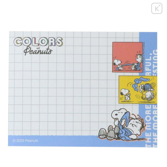 Japan Peanuts Mini Notepad - Snoopy & Charlie : Blue - 3