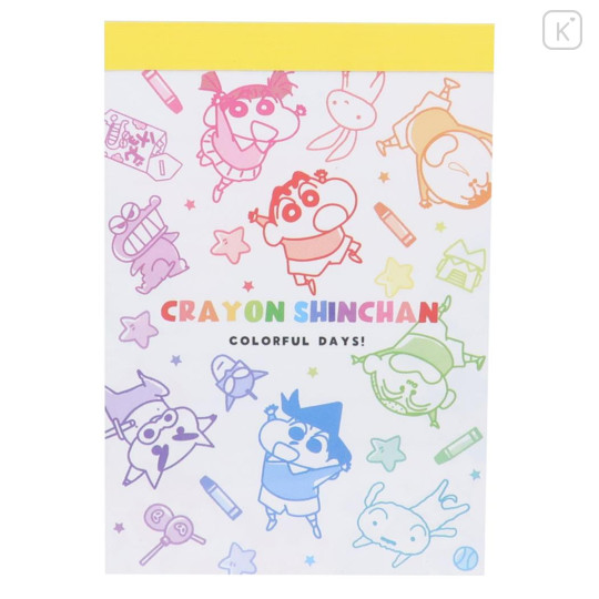 Japan Crayon Shin-chan Mini Notepad - Friends : Colorful - 1