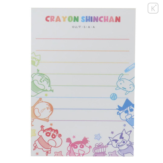 Japan Crayon Shin-chan Mini Notepad - Friends : Colorful - 2