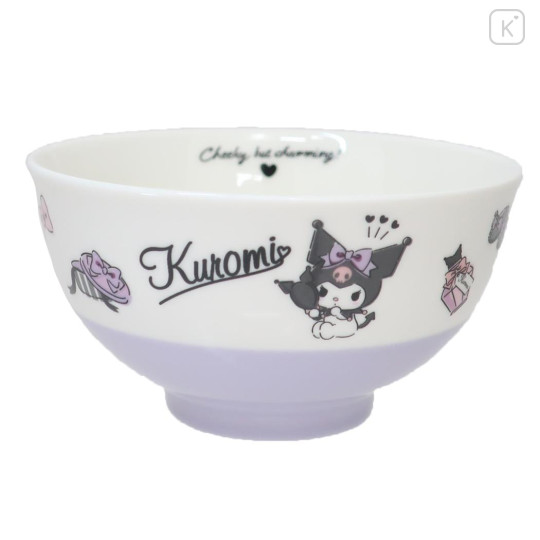 Japan Sanrio Porcelain Rice Bowl - Kuromi / Charmming - 1