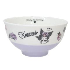 Japan Sanrio Porcelain Rice Bowl - Kuromi / Charmming