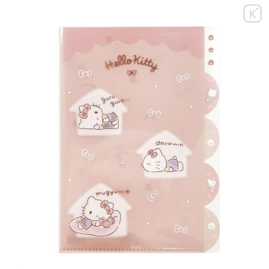 Japan Sanrio Pocket A4 Clear File - Hello Kitty / Daze Chill Time - 1