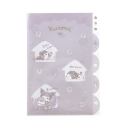 Japan Sanrio Pocket A4 Clear File - Kuromi / Daze Chill Time