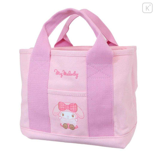 Japan Sanrio Mini Tote Bag Divided Holder - My Melody / Ribbon - 1