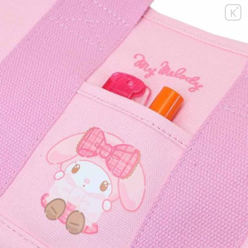 Japan Sanrio Mini Tote Bag Divided Holder - My Melody / Ribbon - 4