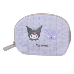 Japan Sanrio Mini Pouch & Tissue Case - Kuromi / Quilted