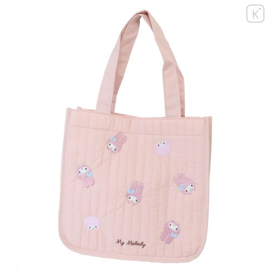 Japan Sanrio Mini Tote Bag - My Melody & My Sweet Piano / Quilted - 1