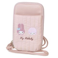 Japan Sanrio Gadget Phone & Card Shoulder Pouch - My Melody & My Sweet Piano / Quilted