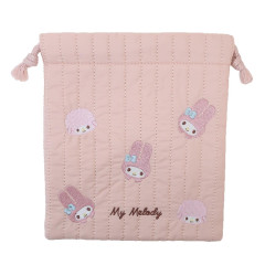 Japan Sanrio Drawstring Bag - My Melody & My Sweet Piano / Quilted