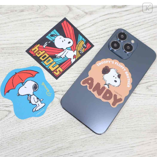 Japan Peanuts Vinyl Deco Sticker - Snoopy / Umbrella Blue - 2