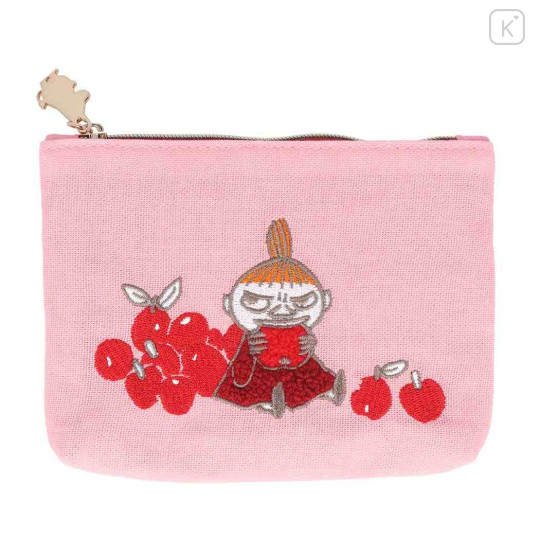 Japan Moomin Embroidery Mini Pouch & Tissue Case - Little My / Pink - 1