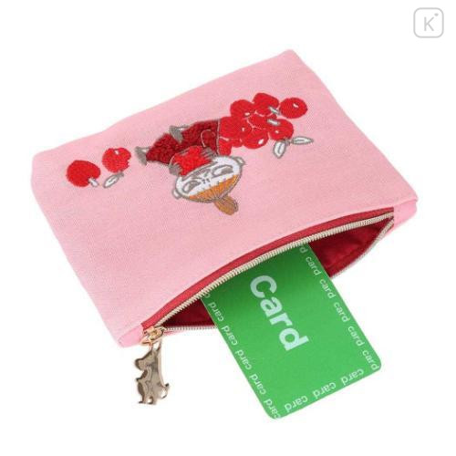 Japan Moomin Embroidery Mini Pouch & Tissue Case - Little My / Pink - 5