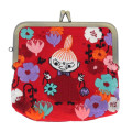 Japan Moomin Embroidery Mini Pouch - Little My / Flower Red - 1