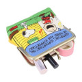 Japan Peanuts Embroidery Mini Pouch - Snoopy & Charlie / Happy - 4