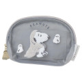 Japan Peanuts Mini Mesh Pouch & Tissue Case - Snoopy : Ghost Grey - 1