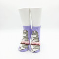 Japan Mofusand Rib Socks - Cat / Donut Purple - 2