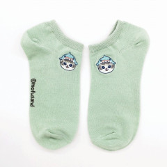 Japan Mofusand Rib Socks - Cat / Whale Nyan Green