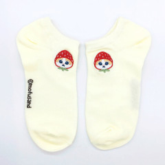 Japan Mofusand Rib Socks - Fruit Cat / Strawberry Nyan Light Yellow