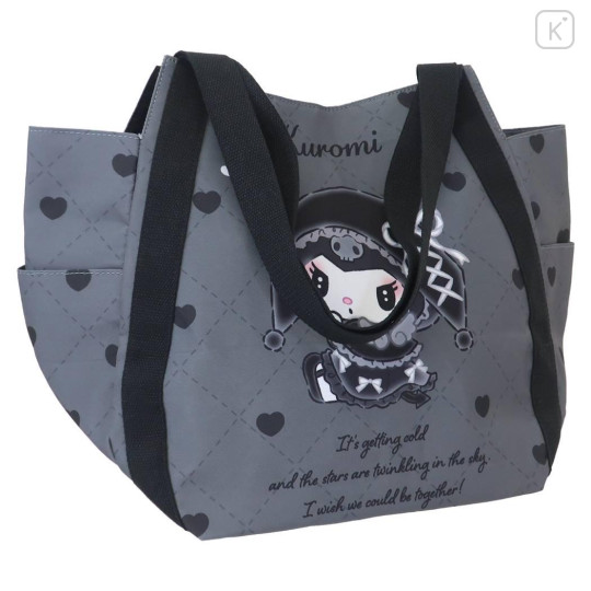 Japan Sanrio Balloon Tote Bag - Kuromi / Moonlit Melokuro Midnight Black - 2